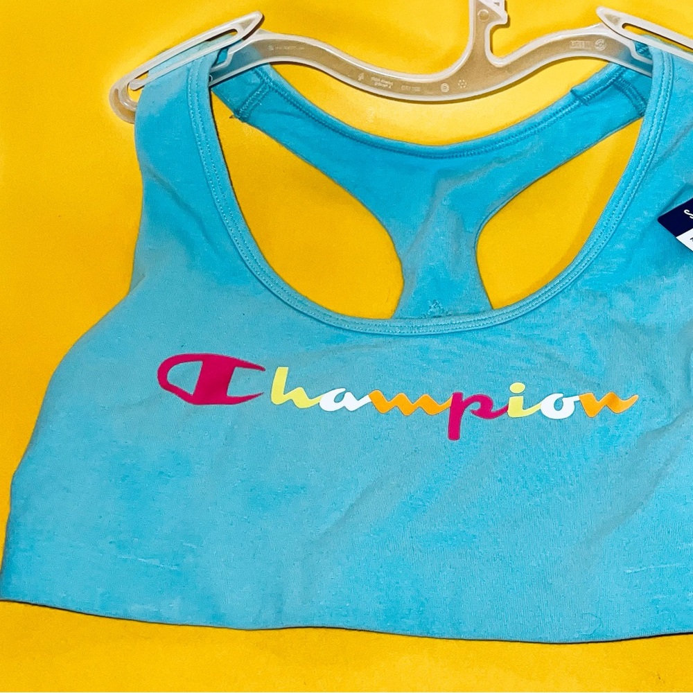 S CHAMPION Racerback Sports Bra top Small Athleisure exercise aqua NEW